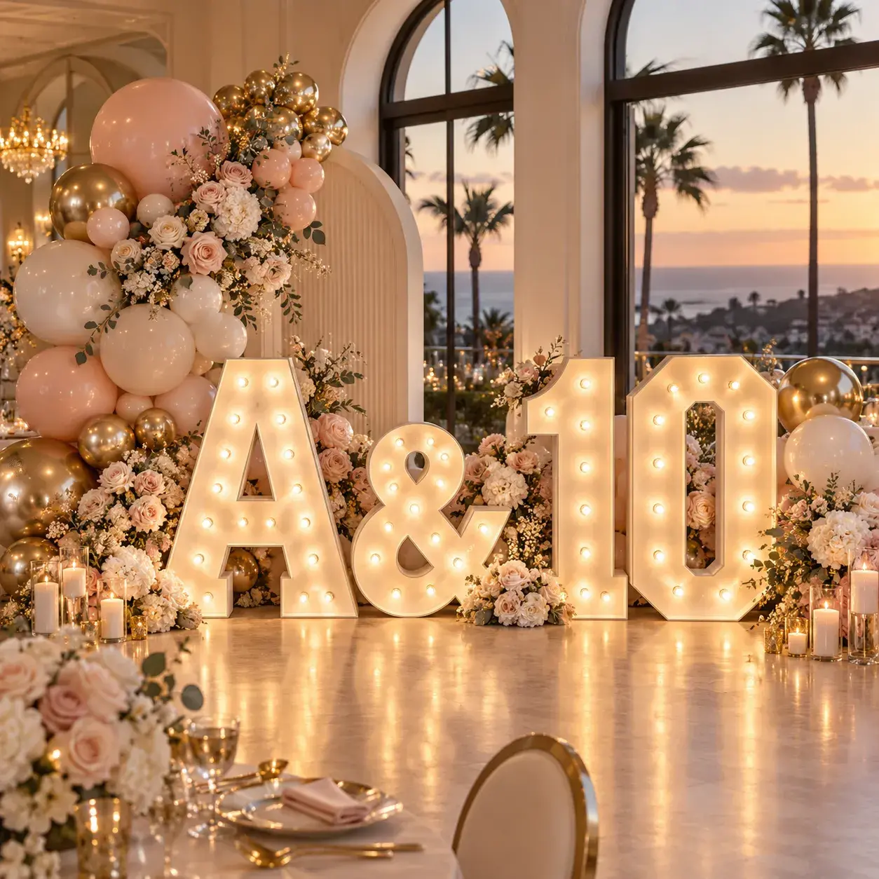 Marquee letters and numbers in Orange County