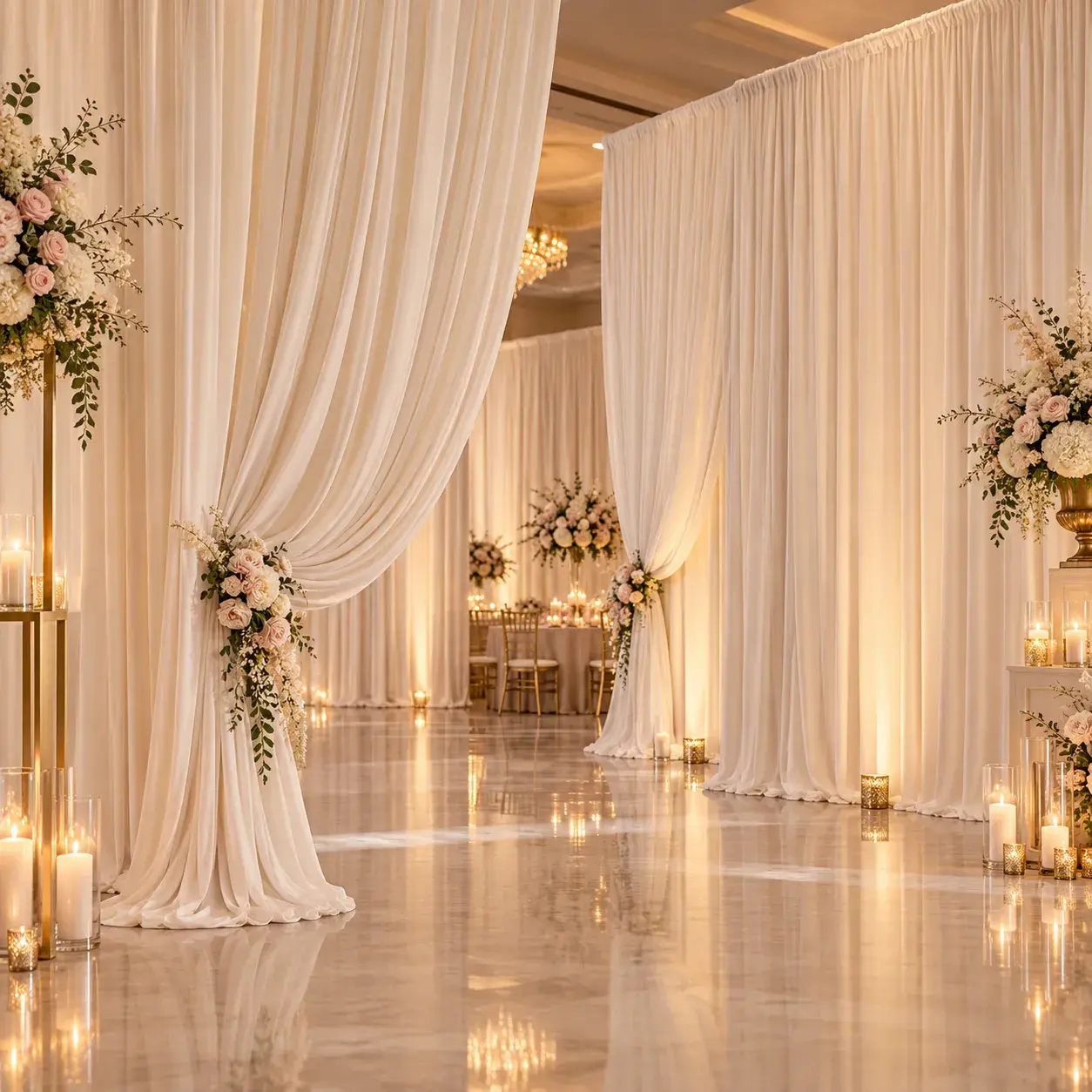 Pipe and drape event decoration in Orange County